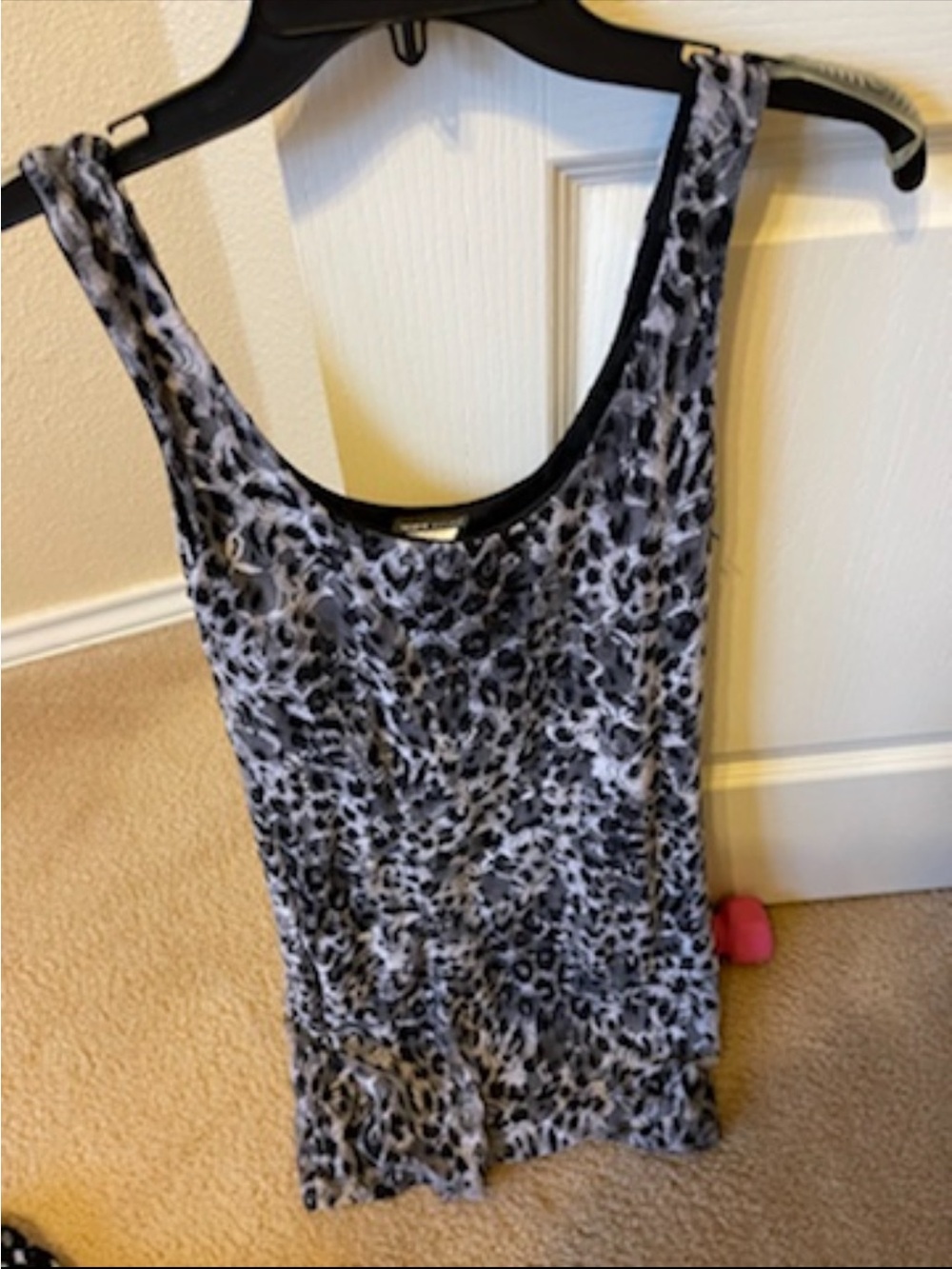 Wet Seal Black and Gray Leopard Print Tank Dress
